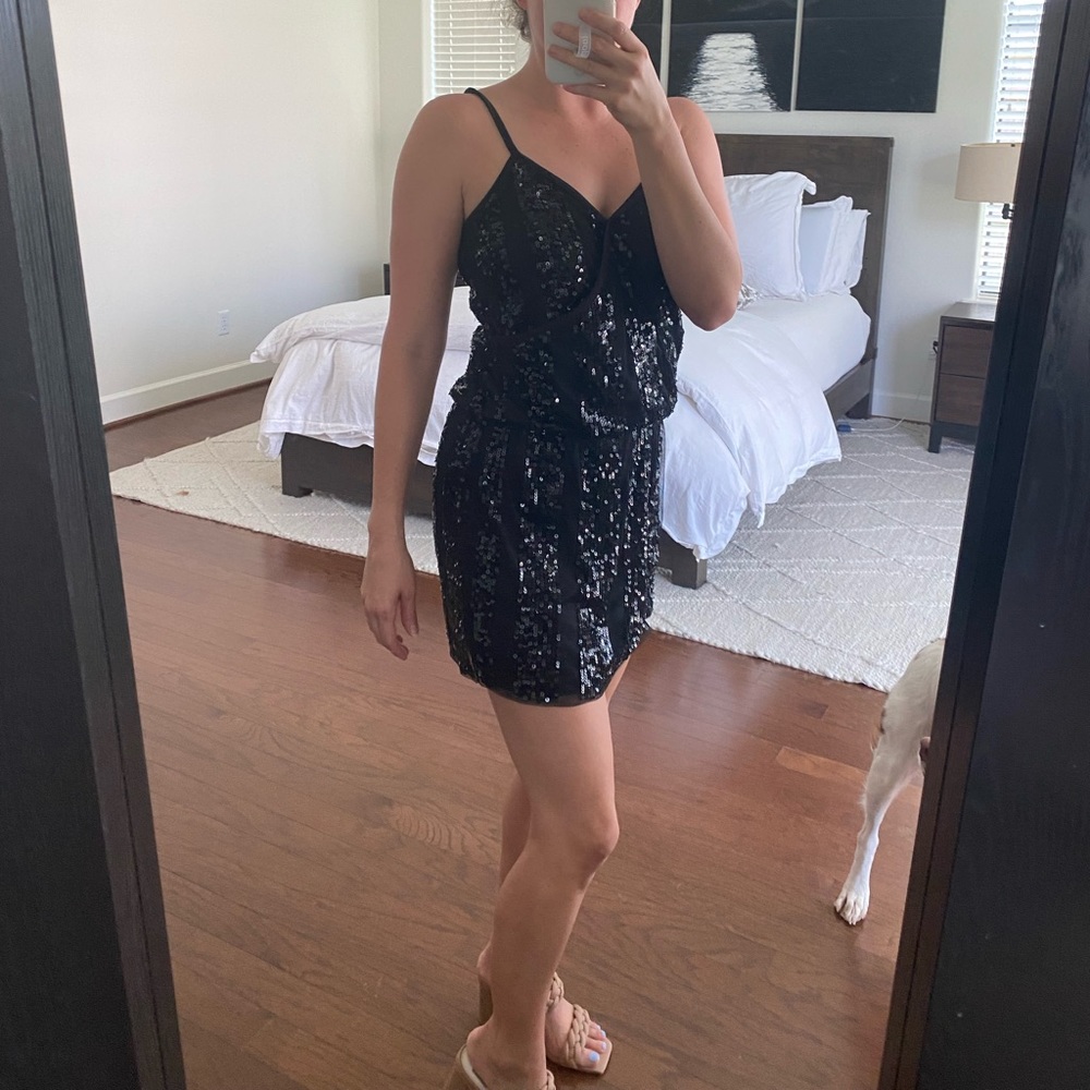 Black sequin dress